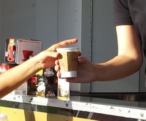 Showing Coffee to go is being sold